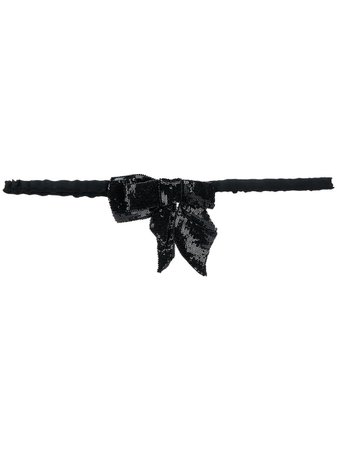 Black Nº21 sequin bow belt - Farfetch