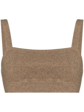 FRAME Knitted square-neck Crop Top - Farfetch