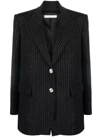 Alessandra Rich Boxy pin-stripe Wool Blazer