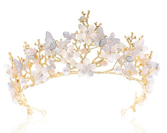 gold butterfly crown maternity shoot