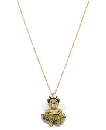 Betsey Johnson Bumble Bee Pave Bear Pendant Long Necklace & Reviews - Fashion Jewelry - Jewelry & Watches - Macy's
