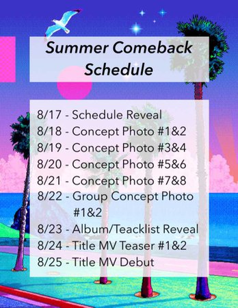 8-BIT Summer Comeback Schedule