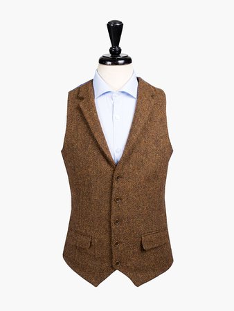 Brown Tailored Tweed Waistcoat