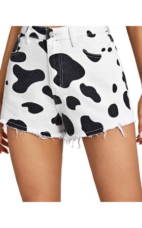 Cow print shorts