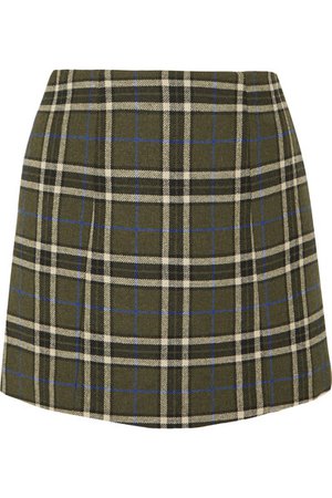 ALEXACHUNG | Plaid woven mini skirt | NET-A-PORTER.COM