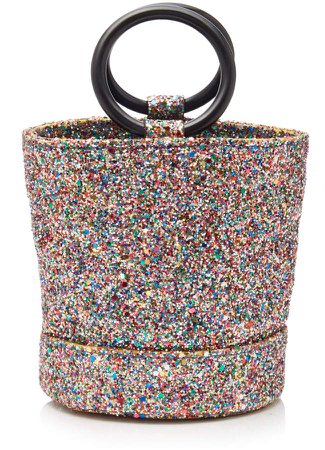 Bonsai 15 Glittered Leather Bucket Bag