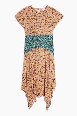 Mixed Floral Print Hanky Hem Midi Dress | Topshop