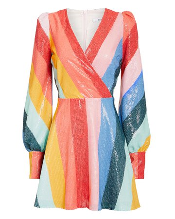 Kylie Rainbow Sequin Mini Dress