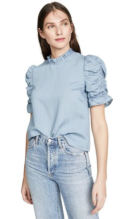 Moon River Ruched Sleeve Top | SHOPBOP SAVE UP TO 50% NEW TO SALE