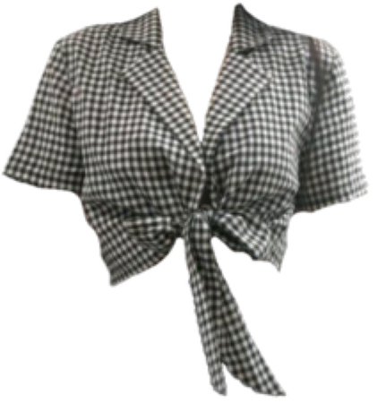 black and white plaid tied shirt