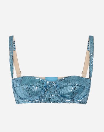 Women's Underwear | Dolce&Gabbana - Sequined balcony bra