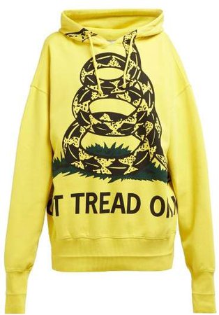 Snake Print Cotton Sweatshirt - Womens - Yellow