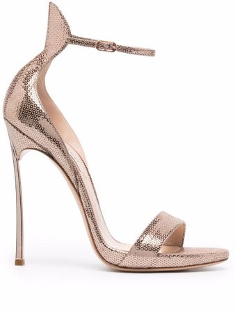 Casadei Blade sequin-embellished Leather Sandals - Farfetch