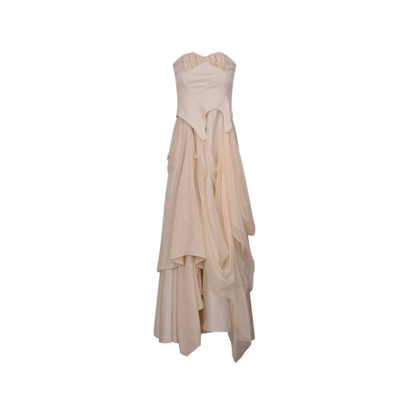 elywood white seamed long dress