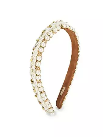Shop Eugenia Kim Rafaela Ruffled Glitter Velvet Headband | Saks Fifth Avenue