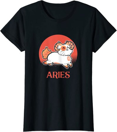 Amazon.com: Aries Zodiac Cat Owner Kawaii Chibi Anime Figure Kitten Cats T-Shirt: Clothing
