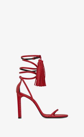 Saint Laurent Kate Studded Sandal In Leather With Tassels | YSL.com