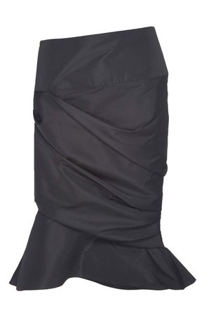 Rochas Ruched Taffeta Skirt Size: 40