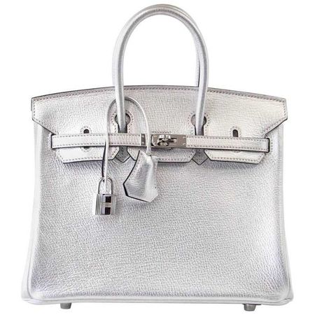 silver Hermès bag