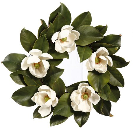 Magnolia Blooms Faux Wreath & Reviews | Joss & Main