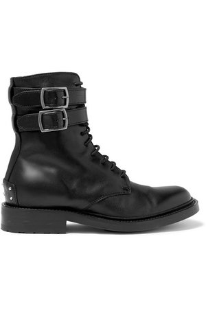 SAINT LAURENT | Army lace-up leather ankle boots | NET-A-PORTER.COM