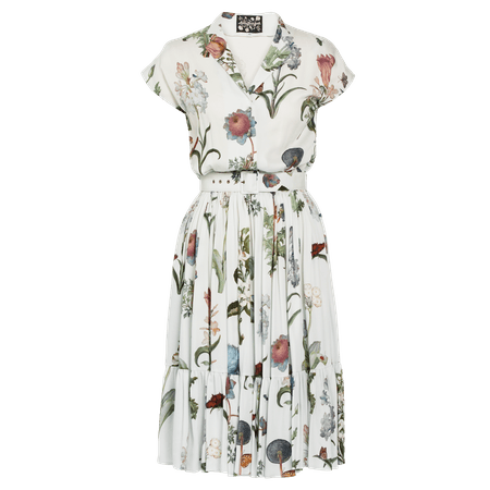 Signs of Spring Dress flowers white - Lena Hoschek