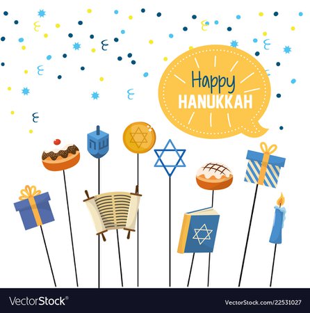 Happy hanukkah celebration with religion Vector Image