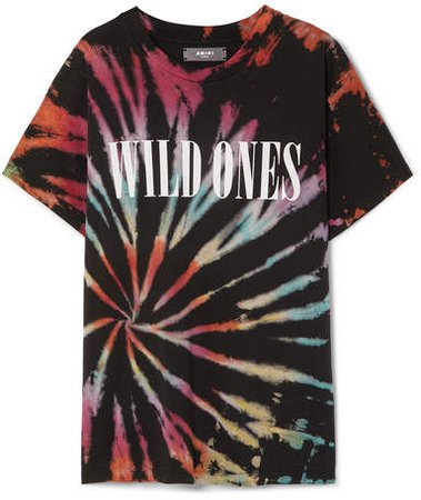 Wild Ones Printed Tie-dyed Cotton-jersey T-shirt - Black