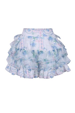 light blue floral skirt
