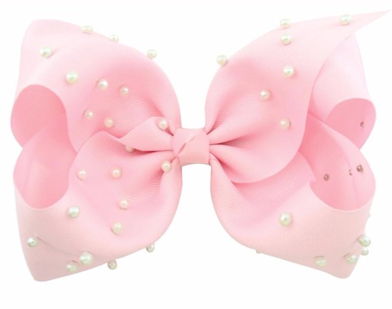 pearl pink hair bow