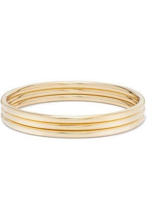 Jennifer Fisher | Set of three gold-plated bangles | NET-A-PORTER.COM