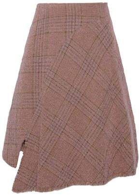 Checked Wool-blend Brushed-tweed Skirt