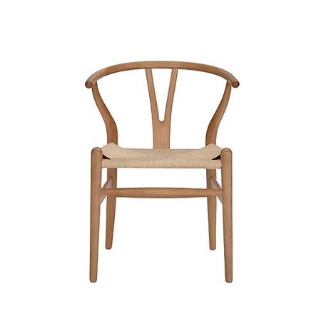 Amazon.com - Wishbone Chair Y Chair Solid Wood Dining Chairs Rattan Armchair Natural (Beech-Natural Wood Color) - Chairs