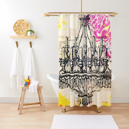 "Chandelier & Roses" Shower Curtain by gizzycat | Redbubble