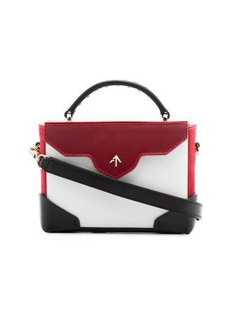 White, Red and Black Micro Bold leather cross-body bag