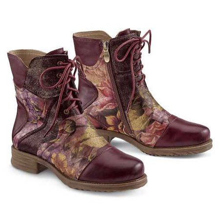 Cognac Leather Laced Boots - Women’s Romantic & Fantasy Inspired Fashions