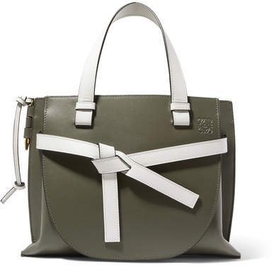 Gate Small Two-tone Leather Tote - Green