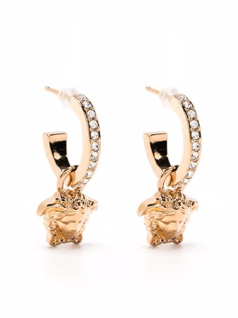 Versace Embellished Medusa Hoop Earrings - Farfetch