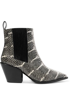 aeydē | Kate snake-effect leather ankle boots | NET-A-PORTER.COM
