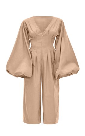 Nia Puffed-Sleeve Cotton Culotte Jumpsuit By Andrea Iyamah | Moda Operandi