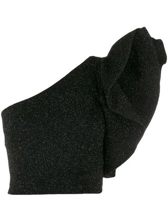 Black Laneus One Shoulder Ruffled Top | Farfetch.com