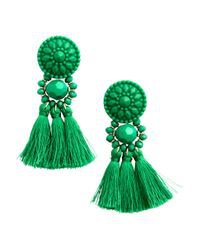 H&M Earrings With Tassels in Green - Lyst