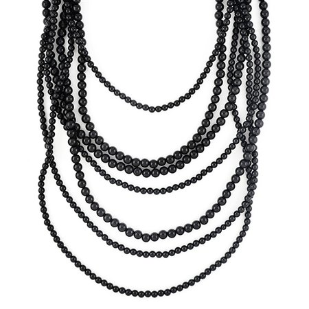 Multi-Layer Black Bead Necklace - bold statement necklace by Shamelessly Sparkly
