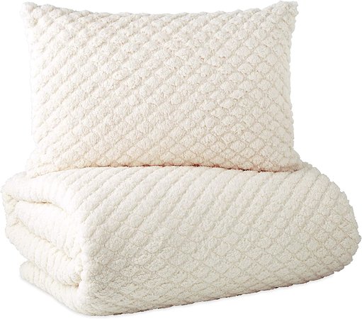 Amazon.com: Peri Home Cozy Diamond Sherpa Comforter Set, Ivory: Home & Kitchen