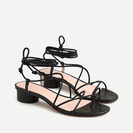 J.Crew: Strappy Lace-up Sandals With Toe Ring For Women