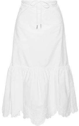 Broderie Anglaise Cotton-poplin Midi Skirt