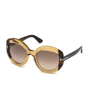 TOM FORD Bianca Two-Tone Acetate Gradient Sunglasses | Neiman Marcus