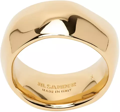 Jil Sander: Gold Rough Nature Ring | SSENSE