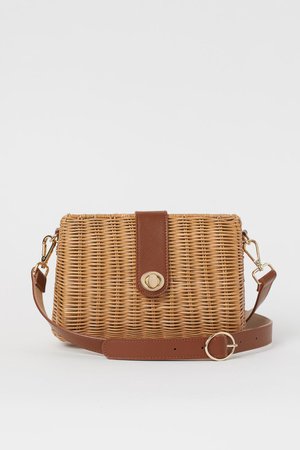 Rattan Shoulder Bag - Beige/brown - Ladies | H&M US