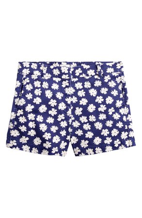 J.Crew Scattered Daisies 4-Inch Stretch Chino Shorts